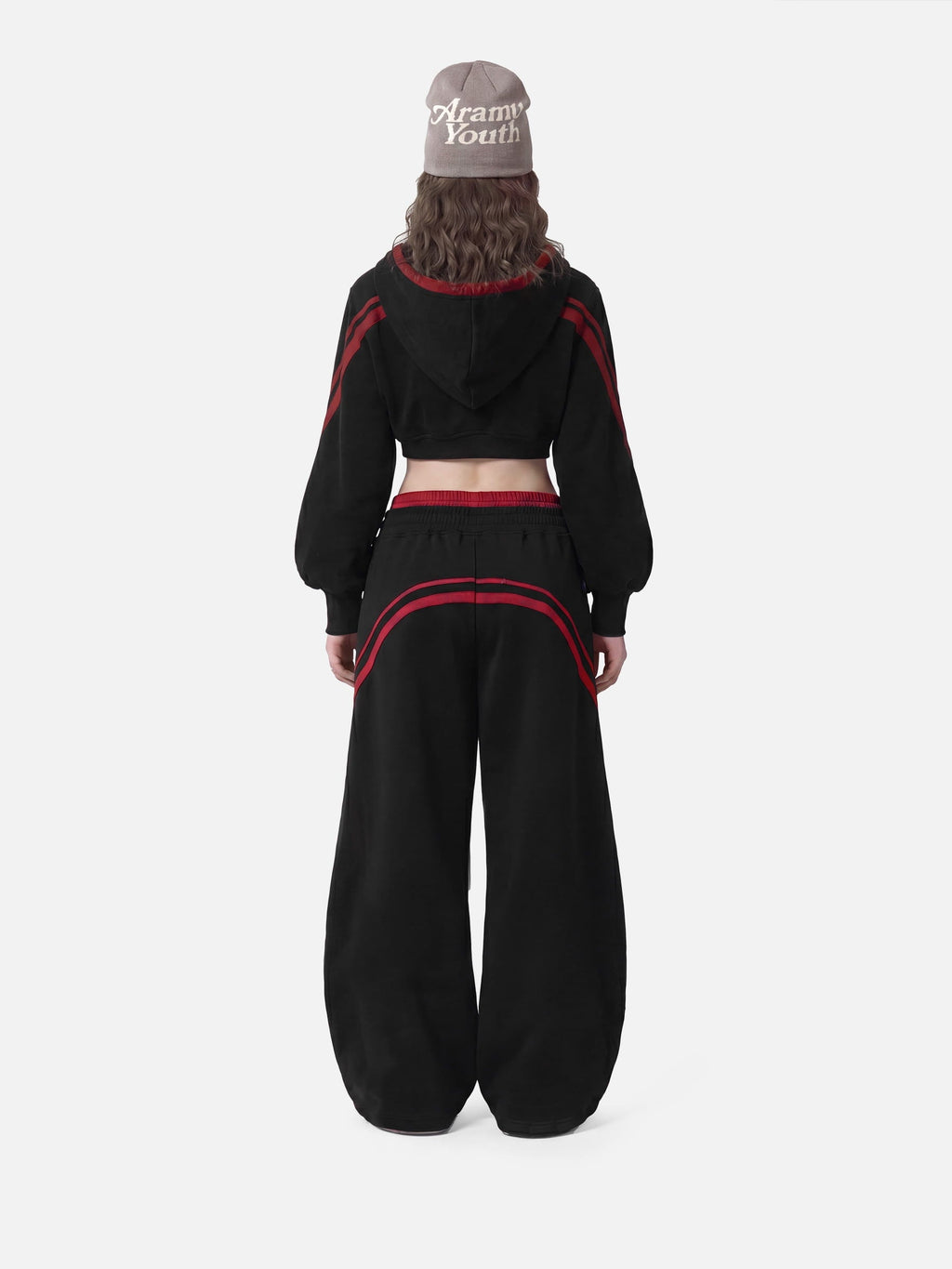 Aelfric Eden Cropped Contrast Stripe Zip Up Hoodie