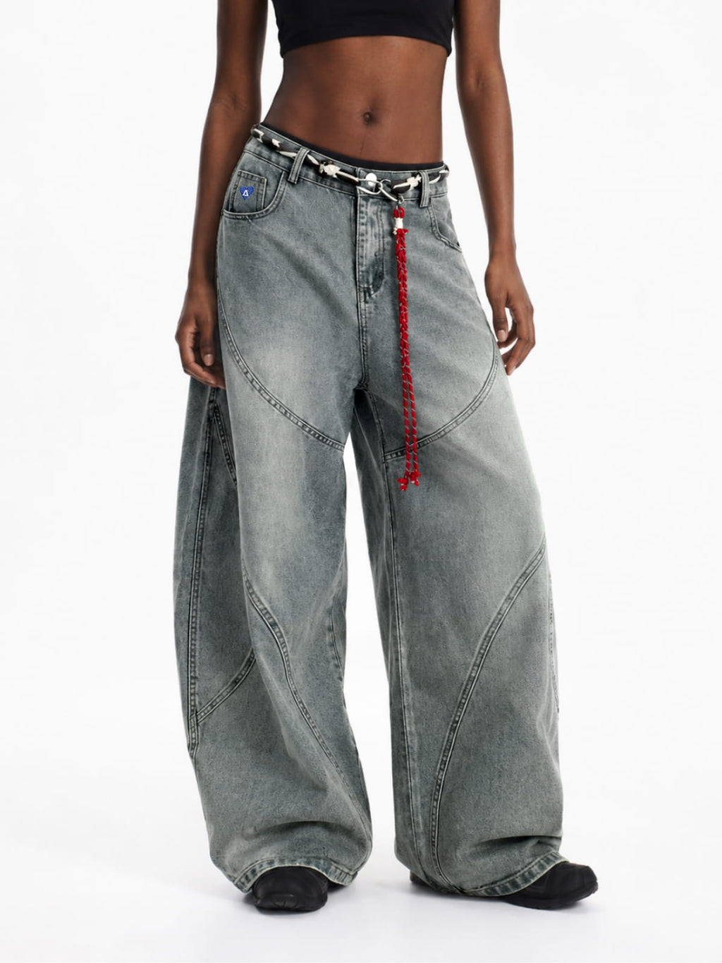 Aelfric Eden Rope Washed Baggy Barrel Jeans