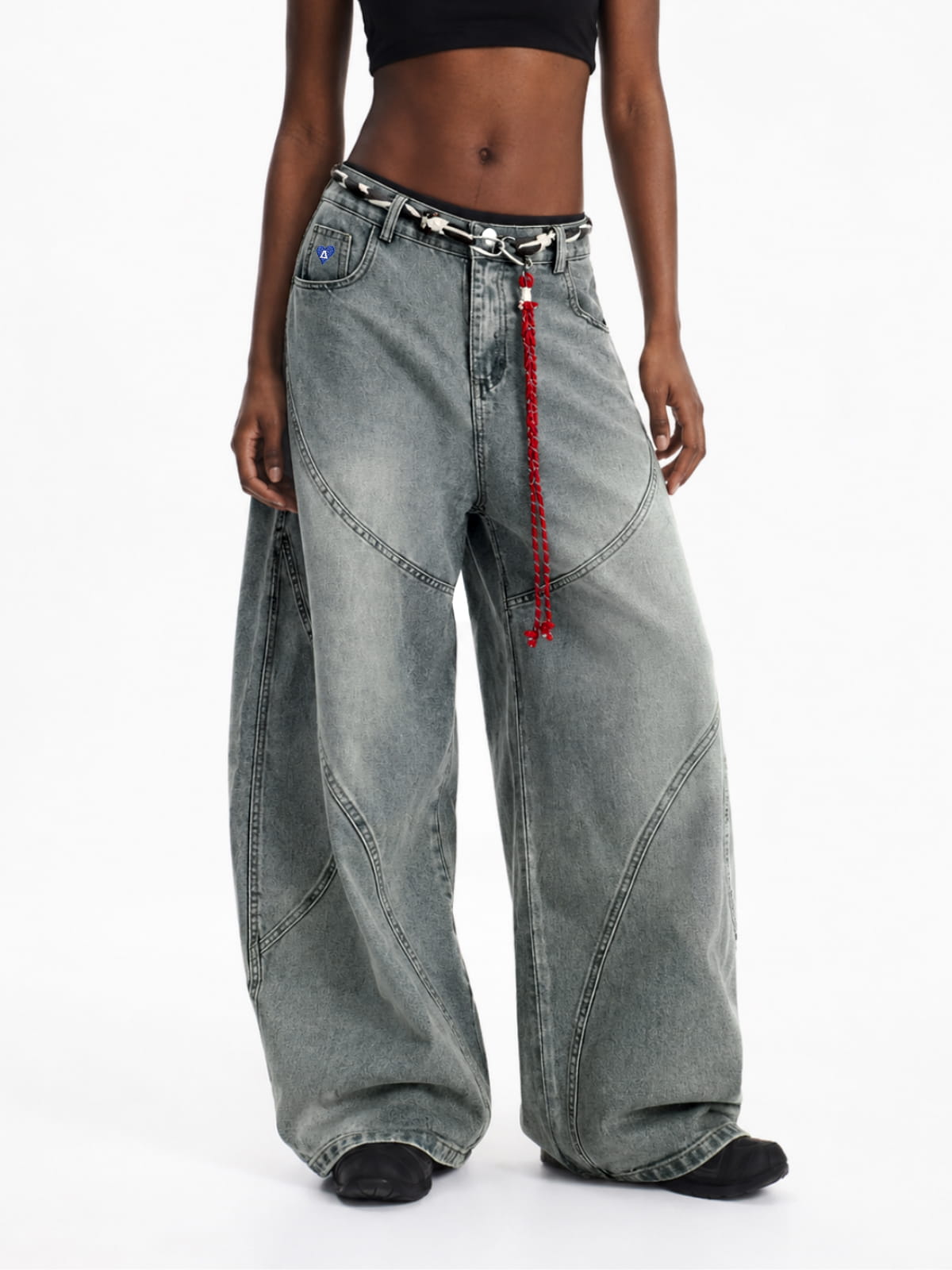 Aelfric Eden Rope Washed Baggy Barrel Jeans