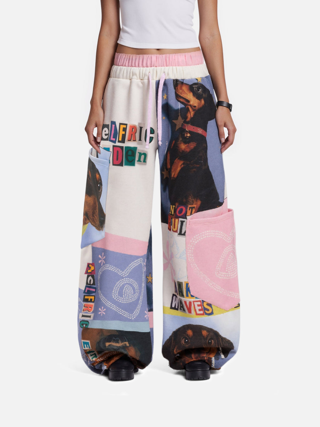Aelfric Eden Dachshund Collage Double Waist Baggy Sweatpants