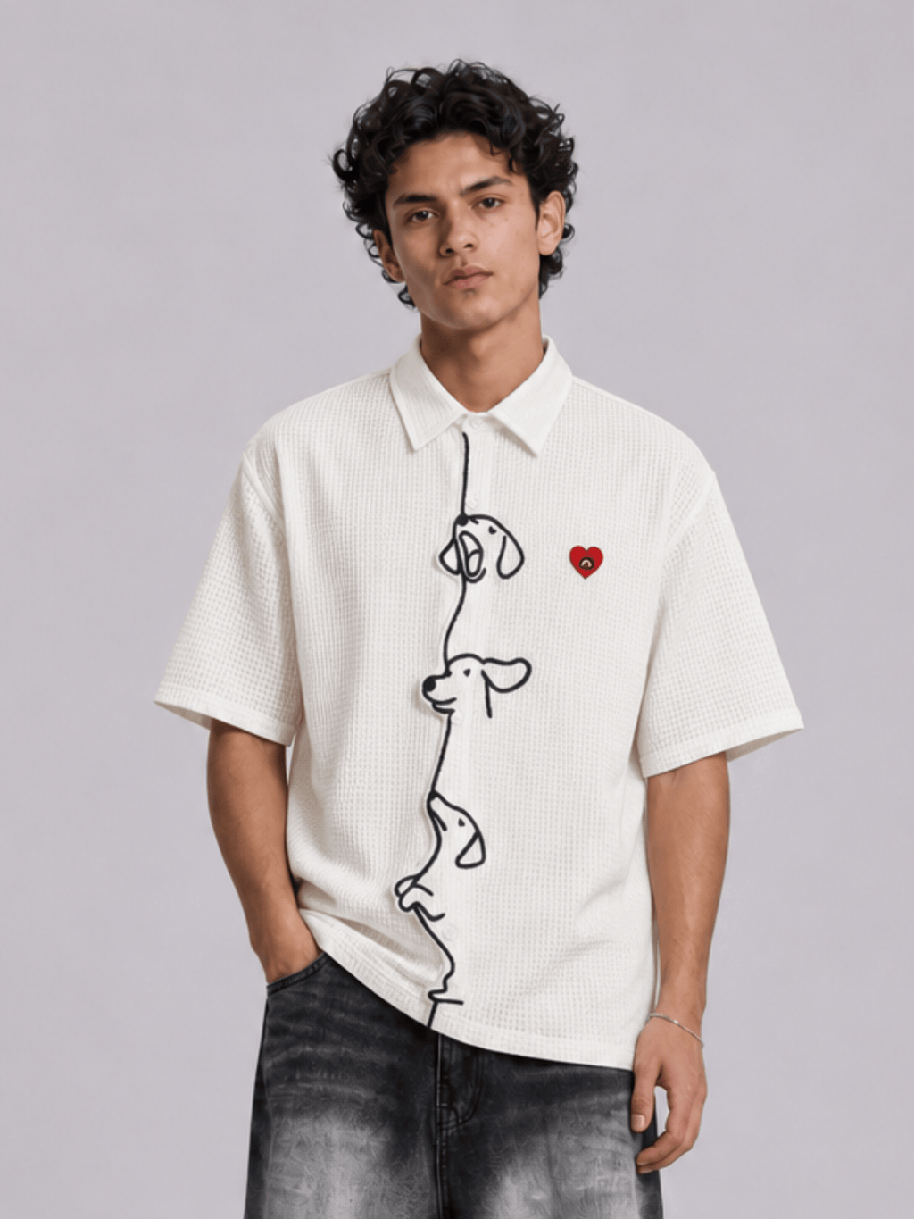 Aelfric Eden Boxy Dachshund Embroidery Short Sleeve Shirt