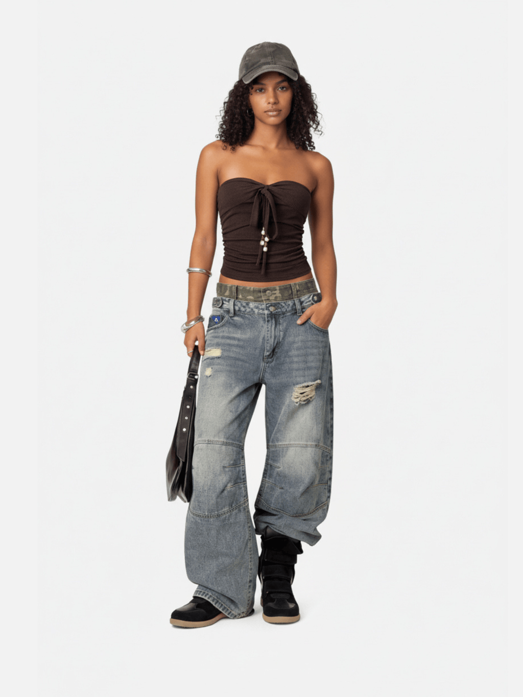 Aelfric Eden Ruched Tie Front Tube Top