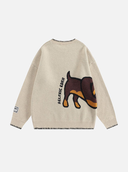 Aelfric Eden Hand Drawn Dachshund Jacquard Sweater