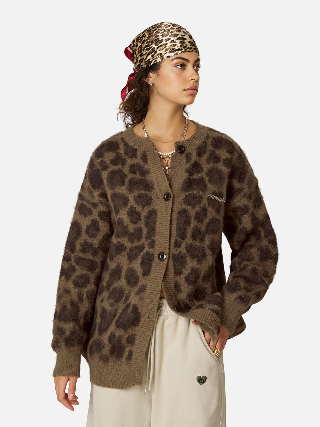 Aelfric Eden Leopard Graphic Cardigan