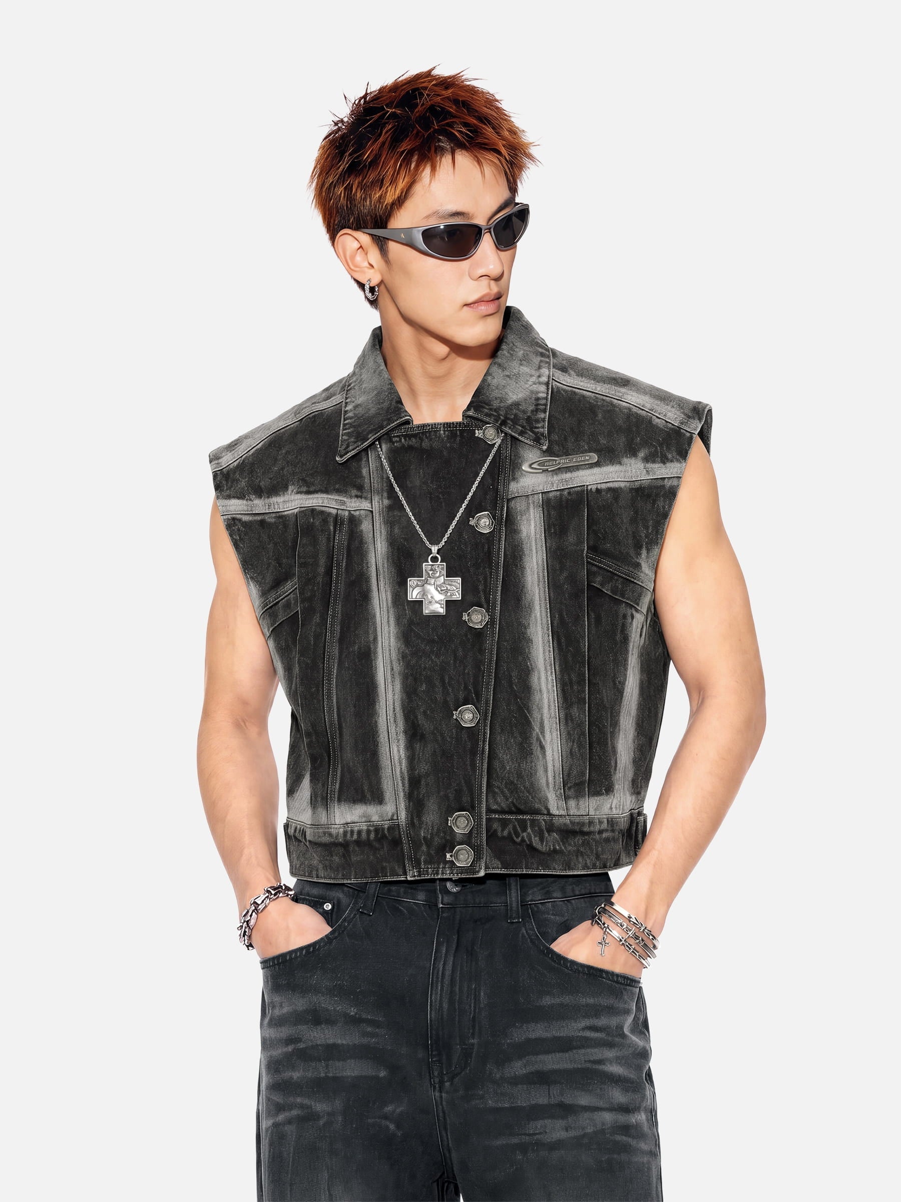 Aelfric Eden Super Boxy Washed Denim Vest