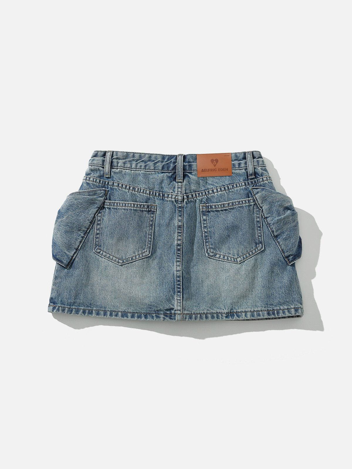Aelfric Eden Bow Denim Micro Mini Skirt