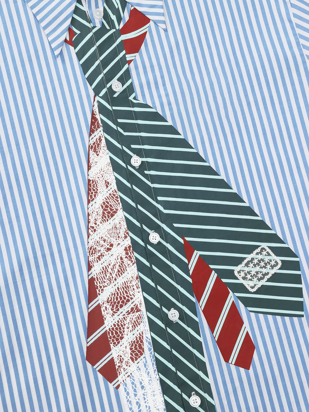 Aelfric Eden Necktie Graphic Stripe Long Sleeve Shirt